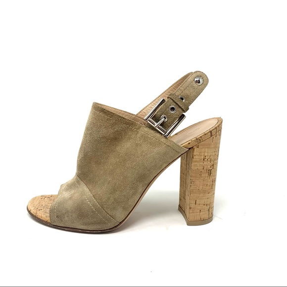 Gianvito Rossi Shoes - gianvito rossi cork suede Marcy slingback sandals